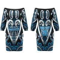 Custom Aotearoa Ngati Kahungunu Couples Matching Off The Shoulder Long Sleeve Dress and Long Sleeve Button Shirt Maori Tribal Pattern