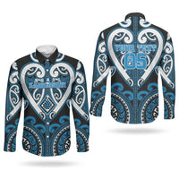 Custom Aotearoa Ngati Kahungunu Couples Matching Puletasi and Long Sleeve Button Shirt Maori Tribal Pattern