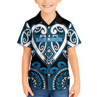 Custom Aotearoa Ngati Kahungunu Kid Hawaiian Shirt Maori Tribal Pattern LT05 Kid Blue - Polynesian Pride