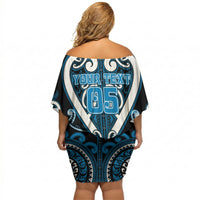 Custom Aotearoa Ngati Kahungunu Off Shoulder Short Dress Maori Tribal Pattern