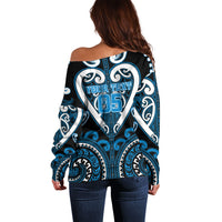 Custom Aotearoa Ngati Kahungunu Off Shoulder Sweater Maori Tribal Pattern