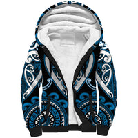 Custom Aotearoa Ngati Kahungunu Sherpa Hoodie Maori Tribal Pattern
