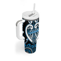Custom Aotearoa Ngati Kahungunu Tumbler With Handle Maori Tribal Pattern