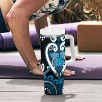 Custom Aotearoa Ngati Kahungunu Tumbler With Handle Maori Tribal Pattern