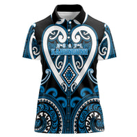 Custom Aotearoa Ngati Kahungunu Women Polo Shirt Maori Tribal Pattern