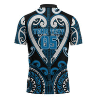 Custom Aotearoa Ngati Kahungunu Zipper Polo Shirt Maori Tribal Pattern