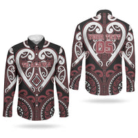 Custom Aotearoa Te Arawa Couples Matching Puletasi and Long Sleeve Button Shirt Maori Tribal Pattern