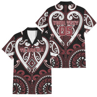 Custom Aotearoa Te Arawa Family Matching Summer Maxi Dress and Hawaiian Shirt Maori Tribal Pattern LT05 Dad's Shirt - Short Sleeve Red - Polynesian Pride
