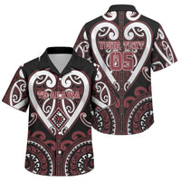 Custom Aotearoa Te Arawa Family Matching Summer Maxi Dress and Hawaiian Shirt Maori Tribal Pattern LT05 Son's Shirt Red - Polynesian Pride