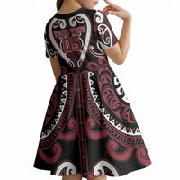 Custom Aotearoa Te Arawa Kid Short Sleeve Dress Maori Tribal Pattern LT05 - Polynesian Pride