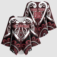 Custom Aotearoa Te Arawa Kimono Sleeve Blouse Maori Tribal Pattern