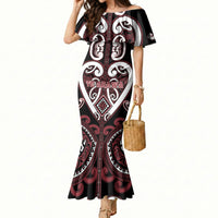 Custom Aotearoa Te Arawa Mermaid Dress Maori Tribal Pattern