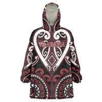 Custom Aotearoa Te Arawa Wearable Blanket Hoodie Maori Tribal Pattern