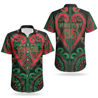 Custom Aotearoa Ngai Tuhoe Couples Matching Off Shoulder Maxi Dress and Hawaiian Shirt Maori Tribal Pattern