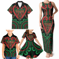 Custom Aotearoa Ngai Tuhoe Family Matching Tank Maxi Dress and Hawaiian Shirt Maori Tribal Pattern