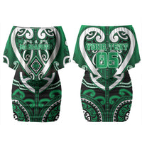 Custom Aotearoa Ngati Maniapoto Couples Matching Off Shoulder Short Dress and Hawaiian Shirt Maori Tribal Pattern