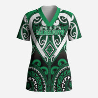 Custom Aotearoa Ngati Maniapoto Scrub Top Maori Tribal Pattern
