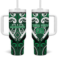 Custom Aotearoa Ngati Maniapoto Tumbler With Handle Maori Tribal Pattern