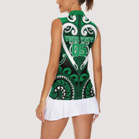 Custom Aotearoa Ngati Maniapoto Women Sleeveless Polo Shirt Maori Tribal Pattern