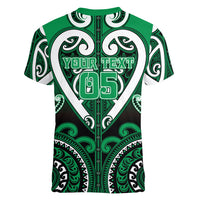 Custom Aotearoa Ngati Maniapoto Women V-Neck T-Shirt Maori Tribal Pattern