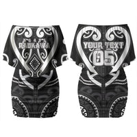 Custom Aotearoa Ngati Raukawa Couples Matching Off Shoulder Short Dress and Hawaiian Shirt Maori Tribal Pattern