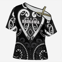 Custom Aotearoa Ngati Raukawa Cross Shoulder Shirt Maori Tribal Pattern