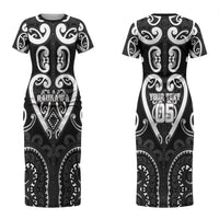 Custom Aotearoa Ngati Raukawa Family Matching Short Sleeve Bodycon Dress and Hawaiian Shirt Maori Tribal Pattern