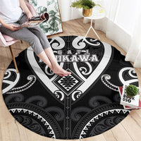Aotearoa Ngati Raukawa Round Carpet Maori Tribal Pattern