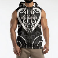 Custom Aotearoa Ngati Raukawa Sleeveless Hoodie Maori Tribal Pattern