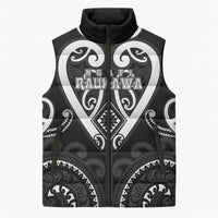 Custom Aotearoa Ngati Raukawa Sleeveless Puffer Jacket Maori Tribal Pattern