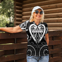 Custom Aotearoa Ngati Raukawa Women Polo Shirt Maori Tribal Pattern