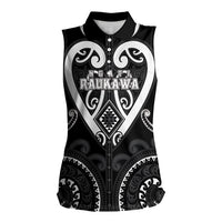 Custom Aotearoa Ngati Raukawa Women Sleeveless Polo Shirt Maori Tribal Pattern