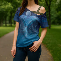 Polynesia Manta Ray Cross Shoulder Shirt Let's The Sea Set You Free LT05 - Polynesian Pride