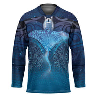 Polynesia Manta Ray Hockey Jersey Let's The Sea Set You Free LT05 Unisex Blue - Polynesian Pride