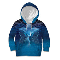 Polynesia Manta Ray Kid Hoodie Let's The Sea Set You Free LT05 Hoodie Blue - Polynesian Pride