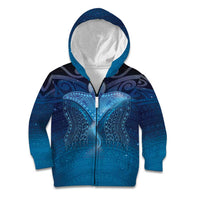 Polynesia Manta Ray Kid Hoodie Let's The Sea Set You Free LT05 Zip Hoodie Blue - Polynesian Pride