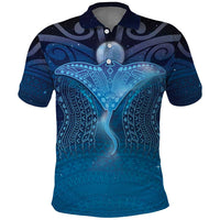 Polynesia Manta Ray Polo Shirt Let's The Sea Set You Free LT05 Blue - Polynesian Pride