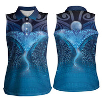 Polynesia Manta Ray Women Sleeveless Polo Shirt Let's The Sea Set You Free LT05 - Polynesian Pride