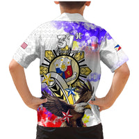 Filipino American History Month Family Matching Mermaid Dress and Hawaiian Shirt The Eight-Rayed Sun Flags With Bald Eagle LT05 - Polynesian Pride