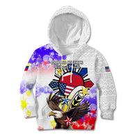 Personalized Filipino American History Month Kid Hoodie The Eight-Rayed Sun Flags With Bald Eagle LT05 Hoodie White - Polynesian Pride