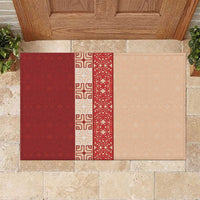 Papua New Guinea Rubber Doormat Oro Tapa Pattern LT05 Beige - Polynesian Pride