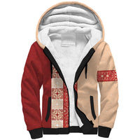 Papua New Guinea Sherpa Hoodie Oro Tapa Pattern LT05 Unisex Beige - Polynesian Pride
