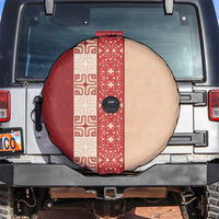 Papua New Guinea Spare Tire Cover Oro Tapa Pattern LT05 Beige - Polynesian Pride