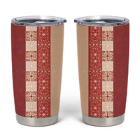 Papua New Guinea Tumbler Cup Oro Tapa Pattern LT05 Beige - Polynesian Pride