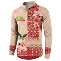 Papua New Guinea Oro Province Button Sweatshirt Oro Birdwing Butterfly LT05 - Polynesian Pride