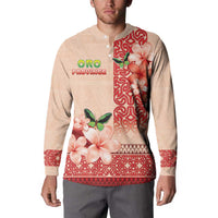 Papua New Guinea Oro Province Button Sweatshirt Oro Birdwing Butterfly LT05 - Polynesian Pride
