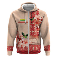 Papua New Guinea Oro Province Hoodie Oro Birdwing Butterfly LT05 Zip Hoodie Beige - Polynesian Pride