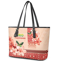 Papua New Guinea Oro Province Leather Tote Bag Oro Birdwing Butterfly LT05 - Polynesian Pride
