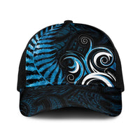 New Zealand Sea Week Baseball Net Cap Maori Wave Pattern Ocean Blue LT05 One Size Black Blue - Polynesian Pride