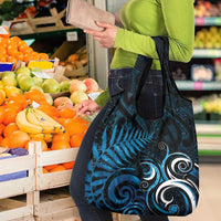 New Zealand Sea Week Grocery Bag Maori Wave Pattern Ocean Blue LT05 - Polynesian Pride